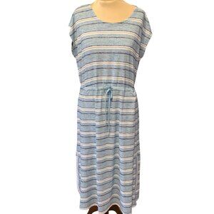 T by Talbots Blue Striped Dress